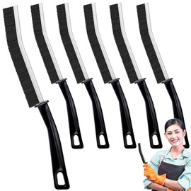 Spaltreinigungsbürste,6 Stücke Multifunktionale Reinigungsbürste für Fugen Hartborsten Eckenreinigungsbürste Aluminiumkopf Fugenreinigungsbürste für Fenstern,Badezimmern,Küchenspülen