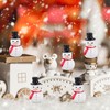 HOMSFOU Resin Mini Snowman Mini Snowman Figurines 30pcs Miniature Mini