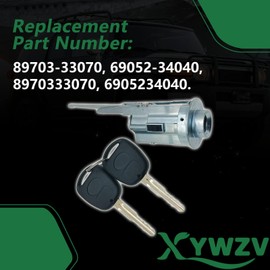 89703-33070 Ignition Lock Cylinder Switch with 2 Keys,Ignition Switch Lock Compatible with Toyota Sequoia 2001-2007/ Tundra 2003-2006/ Fj Cruiser 2007-2014 and More, Replace 8970333070 69052-34040