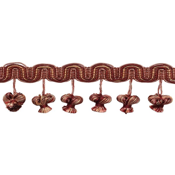 DÉCOPRO Red Pink Green Cream 2" Onion Tassel Fringe Trim