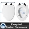 Mayfair Bennett Toilet Seat with Matte Black Hinges, Slow Close