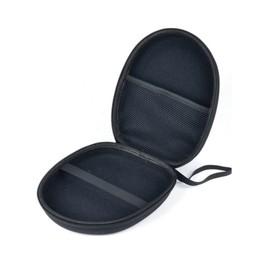 TEHAUX Eva Portable Earphone Case Black Storage Bag for Headphones Impact Resistant Scratch Detachable Lanyard Precise Cut for Charging for Travel and Daily Use