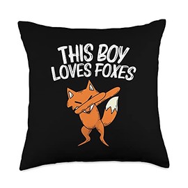 Best Fox Gifts Wildlife Foxes Forest Hunter Stuff Cool Fox for Boys Kids Dabbing Red Swift Fennec Animal Throw Pillow, 18x18, Multicolor