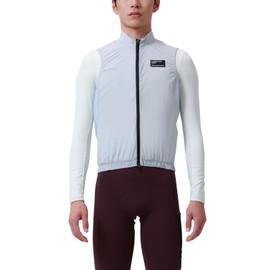 INBIKE Lightweight Cycling Vest for Men, Water Resistant Windproof Sleeveless Jacket, Breathable Reflective Cycling Running Golf Travel Grey 2XL