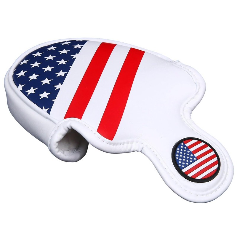 PU Leather USA Flag Golf Half Mallet Putter Club Cover