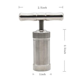Tech-L Stainless Steel Pollen Press T Press Handle Tool Heavy Duty Durable Anodized Spice Pollen (Silver)