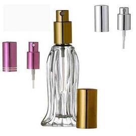 0.6 oz. Tulip Style Glass Spray Bottle. Fine Mist Perfume Cologne Spray Atomizer for Essential Oil Aromatherapy. Wholesale Quantities Available (24 Bottles, Gold)