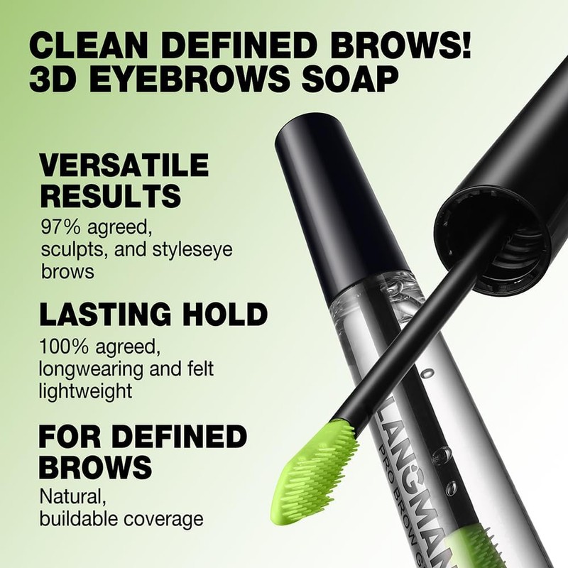 3D Eyebrow Gel, Long-Lasting Clear Brow Setting Gel, Strong Hold