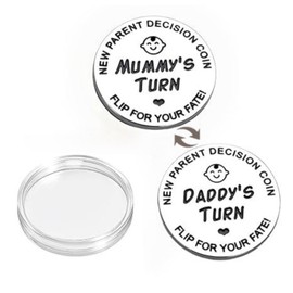 Mom Daddy Funny Decision Coin for Women Men Parent New Baby Gift for First Time Moms Dads Pregnancy Mothers for Moms Dads Mummy to Be Birthday Present