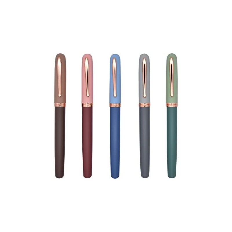 Juego de 5 plumas estilográficas, diseño clásico con convertidor, puntas