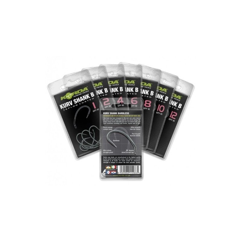 Korda Kurv Shank B Hooks - Size 10