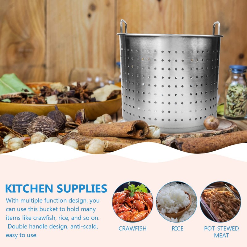 UPKOCH Stock Pot Insert Steamer Basket Stainless Steel Boiling Basket
