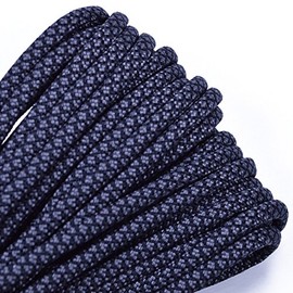 Bored Paracord - 10', 25', 50', 100' Hanks of Parachute 550 Cord Type III 7 Strand Paracord - Charcoal Gray Diamonds - 100 Feet
