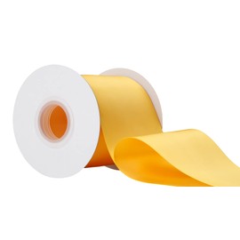 Ribbonitlux 100mm Wide Double Face Satin Ribbon 22 Meters (660-Yellow Gold, Set for Bow, Party Decor, Sewing Applications, Wedding and Craft