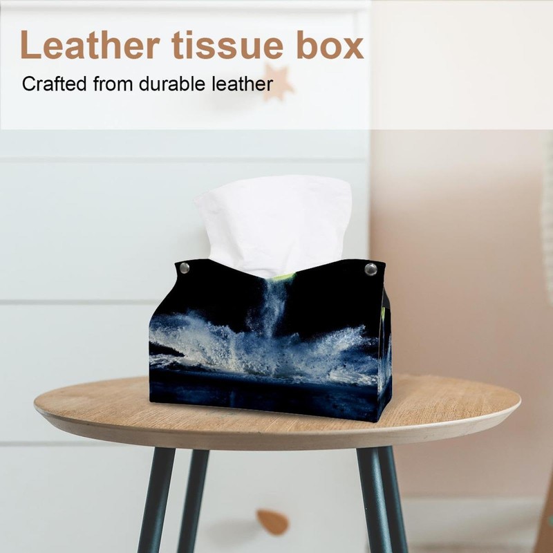 2 Pack Tissue Box Cover Holder, Starfish and Seashells on