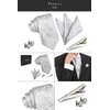 Back Under Necktie, 4 Piece Chief Set, Wedding, Silver, Men's