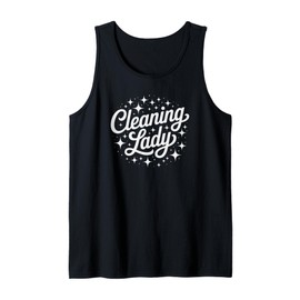 Funny Cleaning Lady Dusting Lady Clean Scrub Squad Mop Tank Top