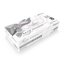 UNIGLOVES FANCY SILVER Nitrile Disposable Gloves, Multipurpose, Powder Free and Latex Free Disposable Gloves, Box of 100 Gloves, Silver, Size M