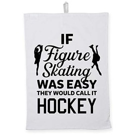Hippowarehouse If figure skating was easy they would call it hockey Tea Towel Eco Printed Dish Cloth Kitchen accessory 50cmx70cm 100% Cotton