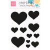 Marianne Design Clear Stamps - Colourful Silhouette - Basic Hearts
