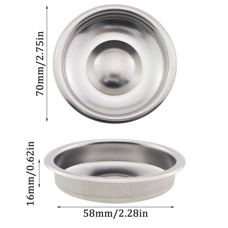 2PCS 58 MM Backflush Coffee Filter Trays Stainless Steel Filter
