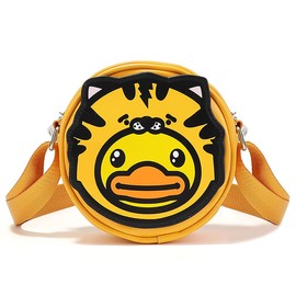 B.Duck Orange Tiger Fun Wallet Kids Purse Toddler Boy Cross Body Bag PU Leather Fanny Pack Wallet with Adjustable Belt 4 Year Old Girl Birthday Gift