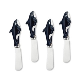 Supreme Housewares Orca Cheese Spreaders, Hand-Painted Resin Handles with Stainless Steel Blades for Spreading Cream Cheese, Butter, Jam, or Sandwich, Set of 4