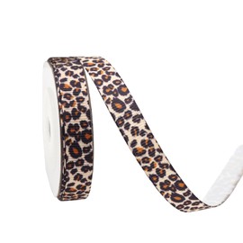 FDHBDF 1 Roll Leopard Printed Webbing, Gift Wrapping Ribbon, Decorative Bow Ribbon, DIY Packaging Material (4.5 m)