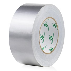 BOMEI PACK Cinta aislante 1.88 pulgadas x 50 yardas, 8.2 mil de grosor, cinta multiusos de fácil rasgado, fuerte, sin residuos, cinta de tela impermeable para reparaciones (plateada)