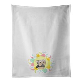Caroline's Treasures Yorkie Blue and Tan #2 Easter White Kitchen Set of 2Kitchen Cotton Hand-Towels