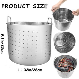 LNQ LUNIQI Stock Pot Steamer Basket Stainless Steel Insert Seafood Boil Pot Deep Fryer Basket with Handle for Home Restaurant Kitchen