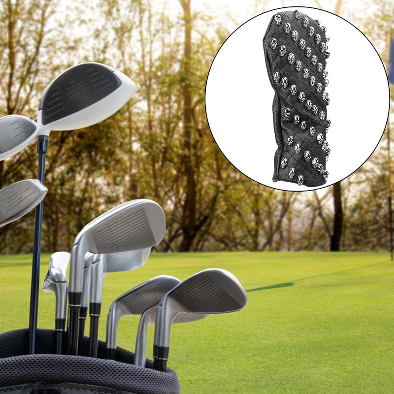 Golf PU Skull Wooden Club Head Protector Cover Headcover Protector