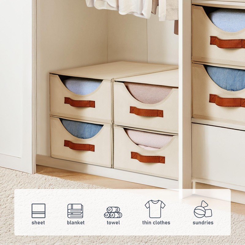 DIMJ Closet Organizers and Storage - Stackable Fabric Storage Bins