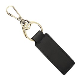 JNNJ Car Key Fob, Leather Key Ring, High-Quality Genuine Leather with Rings, Car Key Ring Accessories for Men and Women (Black)