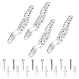 guangyuan 4 Pcs Clear Cord Cleat 3.1in Blind Cord Safety Device Plastic Cord Guides Roller Blind Safety Clip Roller Clear Shade Blind Chain Safety Retainer Clip for Cord