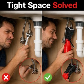 18-in-1 Faucet & Sink Installer Tool for Plumbing Repairs - Foldable Multi-Function Wrench for Tight Under-Sink Spaces