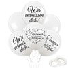 DPKOW 38pcs Weiß Trauer Beerdigung Luftballons Deko Biologisch, Trauerfeier Latexballons
