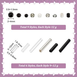 PH PandaHall 5000+pcs Glass Seed Beads 15 Styles Tube Beads Bugle Beads Black White Small Mini Beads Twisted Beads Waist Beads Friendship Craft Beads for Friendship Bracelet Making Beading Weaving