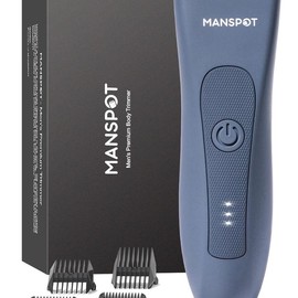 【TK SALES] 4 in 1 Electric Body Hair Trimmer Groin Hair Trimmer, Ball Trimmer for Men - Replaceable Ceramic Blade Heads,USB Recharge,Waterproof Male Hygiene Razor Safe Quick Gifts Cordless Gentle Trimming Fast TrimmingChristmas Gift, Winter Gift Set:_Blue