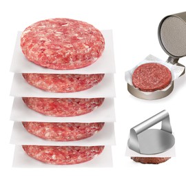 BYKITCHEN Parchment Paper Squares, Set of 300, 6 x 6 Inch Hamburger Patty Paper, Non Stick Patty Paper for Smash Burger Press, Burger Patty Maker, Separating Freezing & More