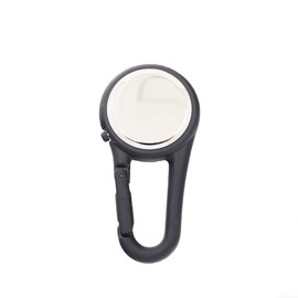 Clip on Digital Quartz Carabiner Watch Backpack Fob Belt Waterproof and Shockproof Pocket Watch Glow in The Dark Carabiner Watch with Compass Alarm Clock Date Week Gift for Outdoor Sports (Black)