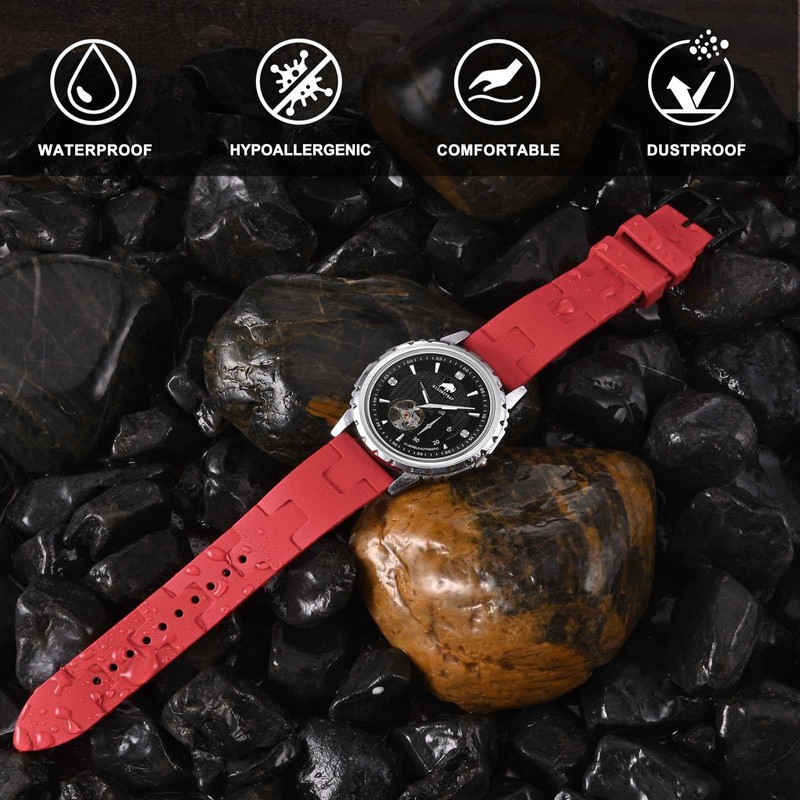 BISONSTRAP FKM Watch Strap, Diving Rubber Strap for Men, Quick