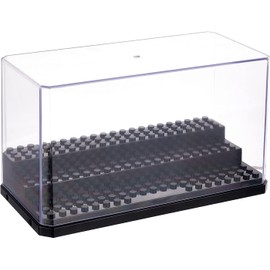 MIXMIO Minifigure Display Case, 3 Layer Display Case for Minifigure Action Figures Blocks, Acrylic Display Case for Figures Dustproof for Collection Bricks Blocks Toys ,Models Minifigures (Black)