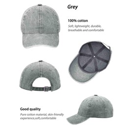 AOSMI 3 Pack Vintage Washed Cotton Adjustable Distressed Baseball Caps Men Women Soft Low Profile Blank Plain Ball Cap Outdoor Workout Dad Hat Black Grey Wine