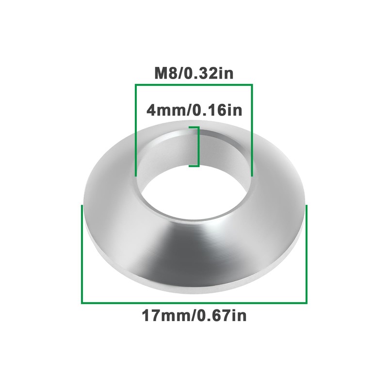 Be In Your Mind 5PCS M8 Ball Washer Stainless Steel