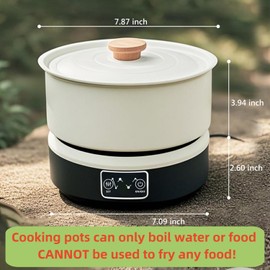 Portable Induction Cooktop with 2-Qt Pot - 650W Fast Heating, Low Noise | 7-Inch Mini Cooker for Travel, Home,Camping & RV | Flameless, Compact Space-Saving Design