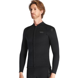 Wetsuit Jacket for Men 1.5 mm Wetsuit Tops Keep Warm Long Sleeve Front Zip Neoprene Top for Diving Surfing Snorkelling Swimming Water Sports S Size