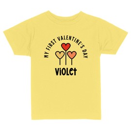 My First Valentine's Day Violet Toddler Kids T-Shirt 5T Butter