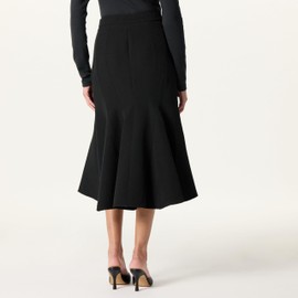 The Drop Fluted Mermaid Skirt, Stretch Limo, L