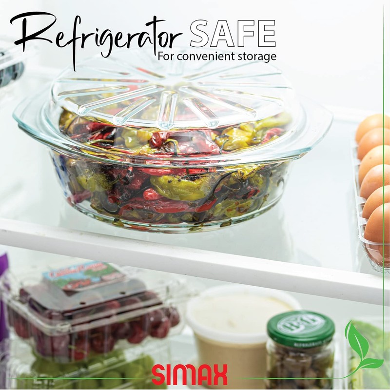 Simax Casserole Dish For Oven, Glass Baking Dish With Lid,